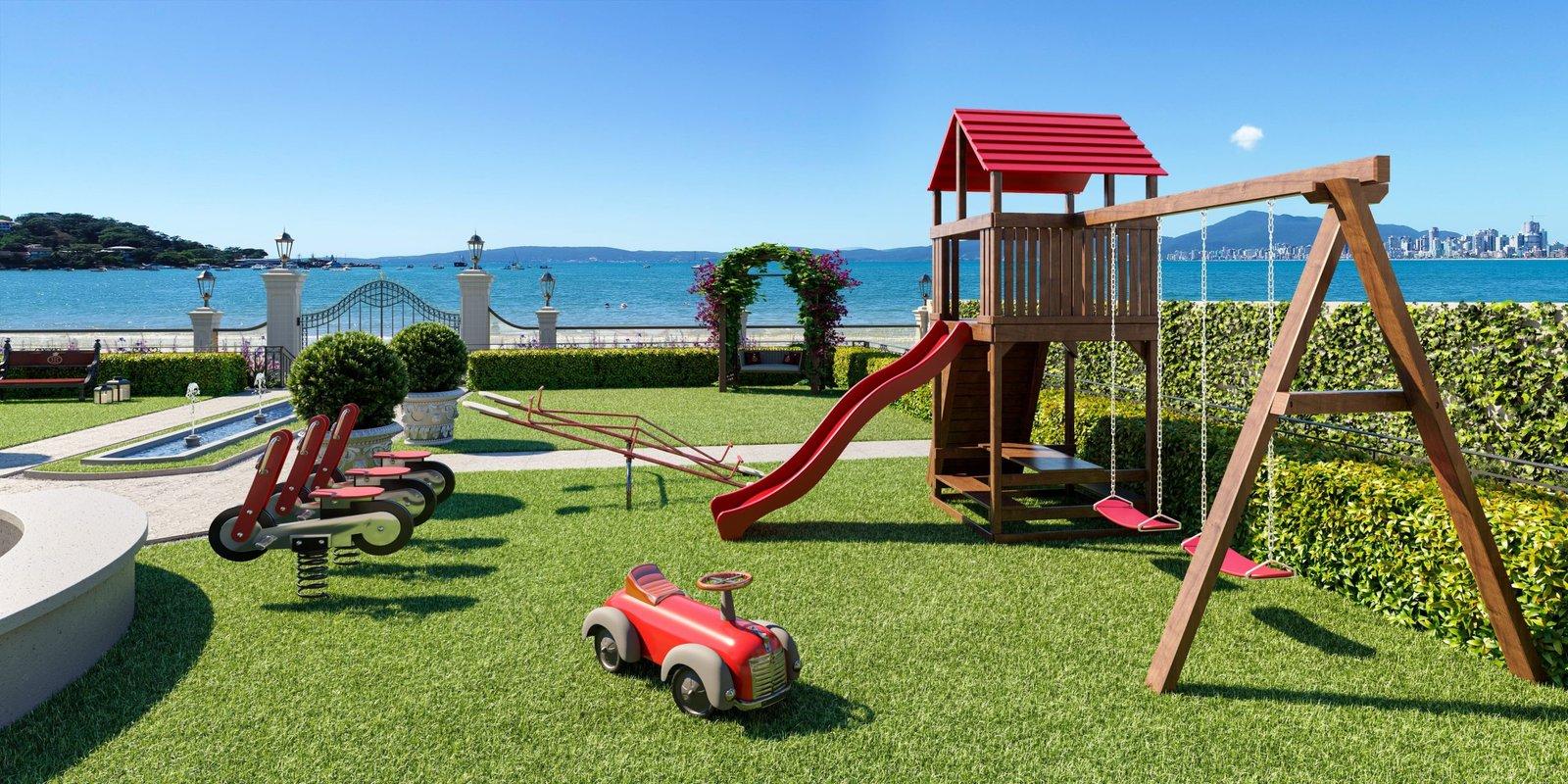 Playground do George VI Residencial, de frente para a baía